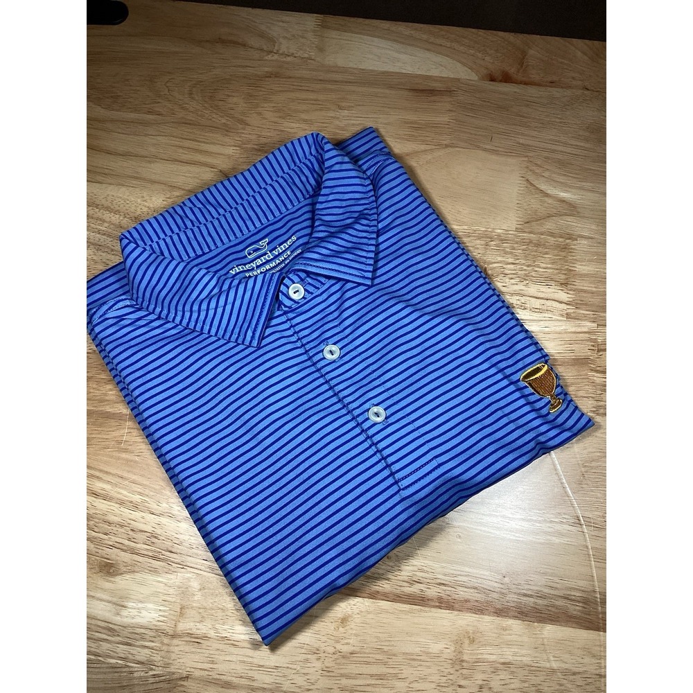 Men's  Vineyard Vines Performance "Presidents Cup" Striped Polo XL‎ Blue